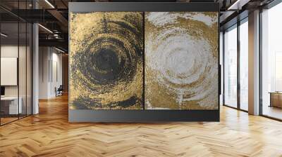 3D wall art, gold leaf abstract painting Wall mural