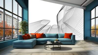 Abstract architectural drawing 3d illustration Wall mural