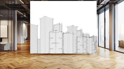 abstract architecture vector 3d illustration Wall mural