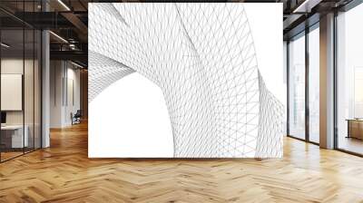 Abstract geometric shape 3d illustration Wall mural