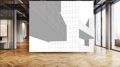 Modern architecture vector 3d illustration Wall mural