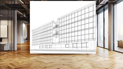 Modern office building concept 3d rendering Wall mural