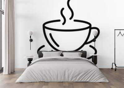 coffee cup icon vector, line sign Wall mural