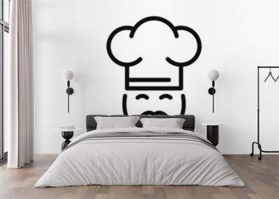 flat Vector icon - illustration of Chef icon Wall mural