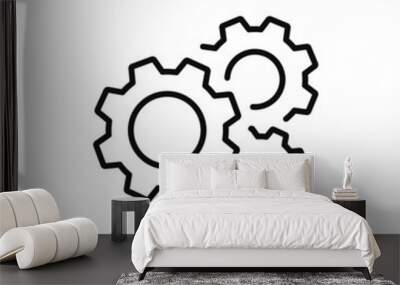 gear icon, cog wheel, engine circle, thin line web symbol on white background - editable stroke vector illustration eps10 Wall mural