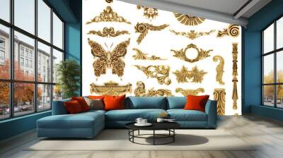 Gilded stucco, collection gold cartouche Wall mural