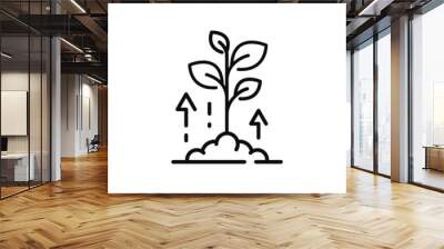 intensive plant growth icon, growing seedlings, horticulture, thin line symbol on white background - editable stroke vector illustration eps10 Wall mural