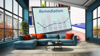  Financial concept meaning Remediation with sign on the piece of paper. Wall mural