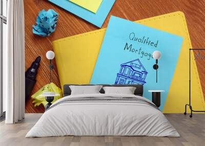 Financial concept meaning Qualified Mortgage with phrase on the sheet. Wall mural