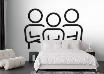 leadership crew icon, business team silhouette, professional manager or employee, concept office career, pose brave person, thin line symbol - editable stroke vector illustration eps10 Wall mural