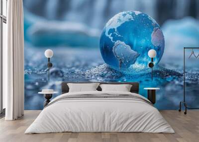 small blue iced representing Earth Wall mural