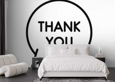 speech bubbles Thank You icon, line sign - vector illustration eps10 Wall mural