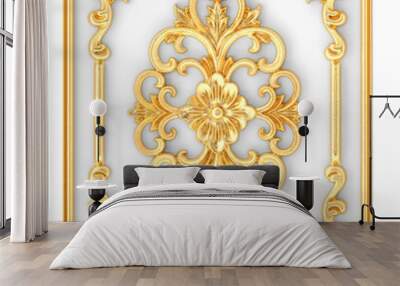 Stucco decoration, gold cartouche Wall mural