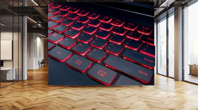 Gaming red keyboard with red button Wall mural