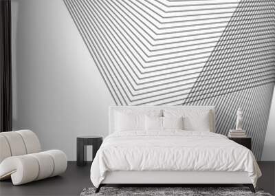 Design element Curved sharp corners wave many lines. Abstract vertical broken stripes on white background isolated. Creative line art. Vector illustration EPS 10. Colors line created using Blend Tool Wall mural