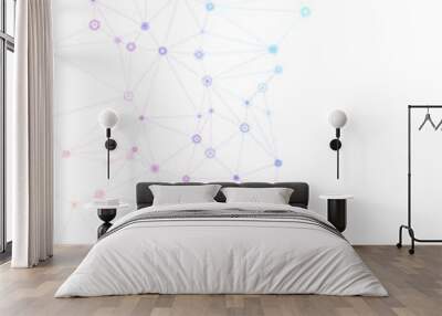 Geometric abstract background with connected dots and lines. Molecular structure and communication. Digital technology background and network connection Vector illustration EPS10 for business design Wall mural