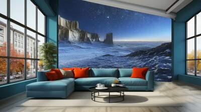 ice desert at night Wall mural