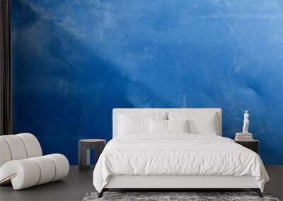 Bright abstract dirty blue texture with scratches and scuffs Wall mural