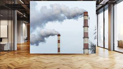 chimneys with smoke Wall mural