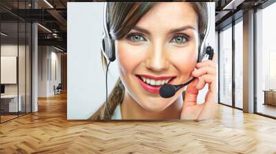  Customer support operator. Woman face. Wall mural