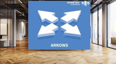 Arrows icon. Isometric template for web design in flat 3D style. Vector illustration. Wall mural