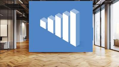 Profit growth icon. Vector illustration in flat isometric 3D style. Wall mural