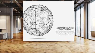 Sphere, vector illustration. Network connections. Wall mural