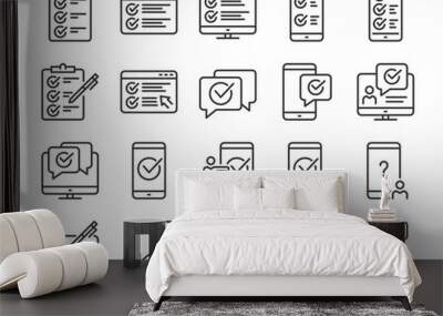 Survey icons. Survey and Questionnaire line icon set. Vector illustration. Editable stroke. Wall mural