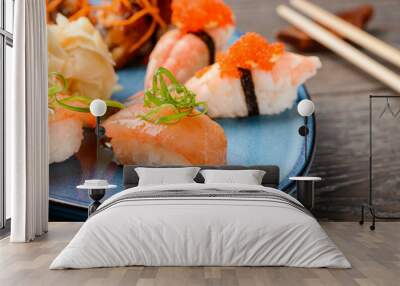 Mixed nigiri sushi set Wall mural