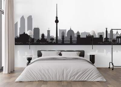 Berlin Germany city skyline silhouette Wall mural