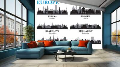 Capital cities skyline set. Europe. Part 5 Wall mural