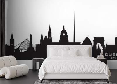 Dublin Ireland city skyline vector silhouette Wall mural