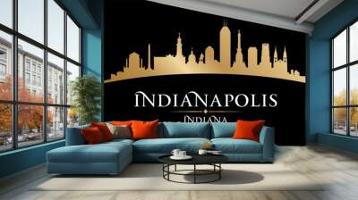 Indianapolis Indiana city silhouette black background Wall mural