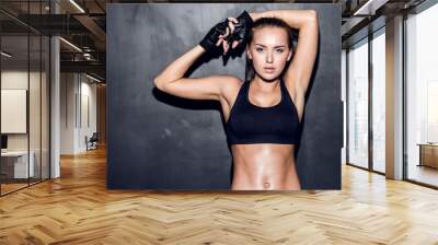 young fitness woman Wall mural