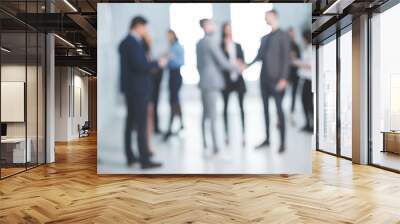 background image of a group of business people in the office lobby Wall mural