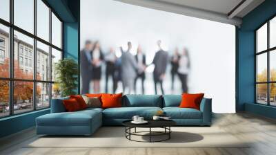 background image of a group of business people in the office lobby Wall mural