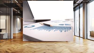 business background. financial chart and chart on the table Wall mural