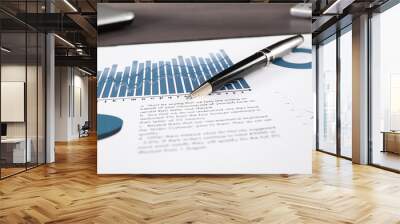 business background. financial report on the table at the businessman Wall mural