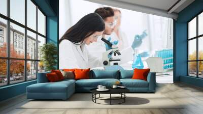 close up.scientists and laboratory workers sitting at the laboratory table Wall mural