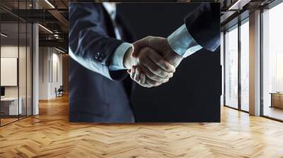 concept of partnership in business: a handshake of business partners. Wall mural