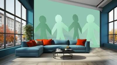 concept of teamwork.team paper men standing Wall mural