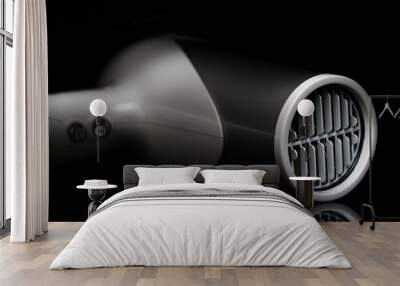 Modern white hair dryer on black glass table Wall mural