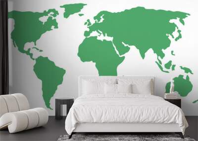 Simplified world map (centered on Europe / African Continent) Wall mural