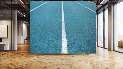 Blue running lanes Wall mural