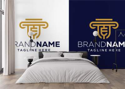 Creative Law Logo Design with the concept of the Letter E, Design Inspiration, Illustration, Vector Wall mural