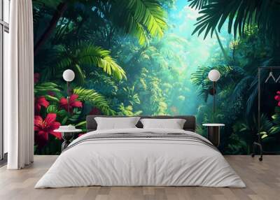 A beautiful tropical background. Wall mural