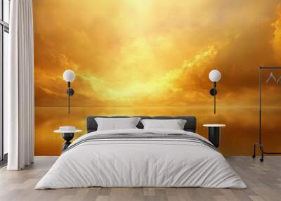 A golden cloud above the lake Wall mural