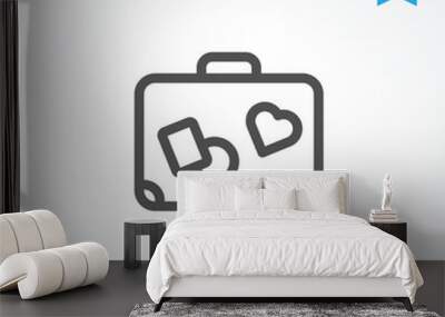 Suitcase vector icon, simple car sign. Wall mural