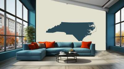 Outline map of  North Carolina. vector illustration. Wall mural