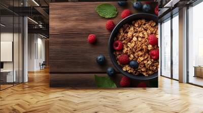 Granola with Berries: Healthy Breakfast Bowl Wall mural